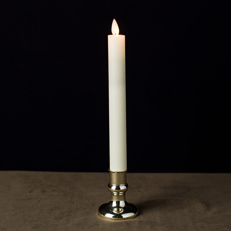 Velas cônicas cintilantes sem chama marfim