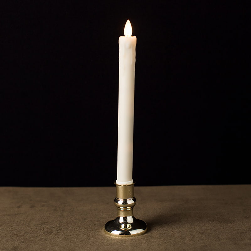 Pacote de 2 velas cônicas sem chama de cera gotejante
