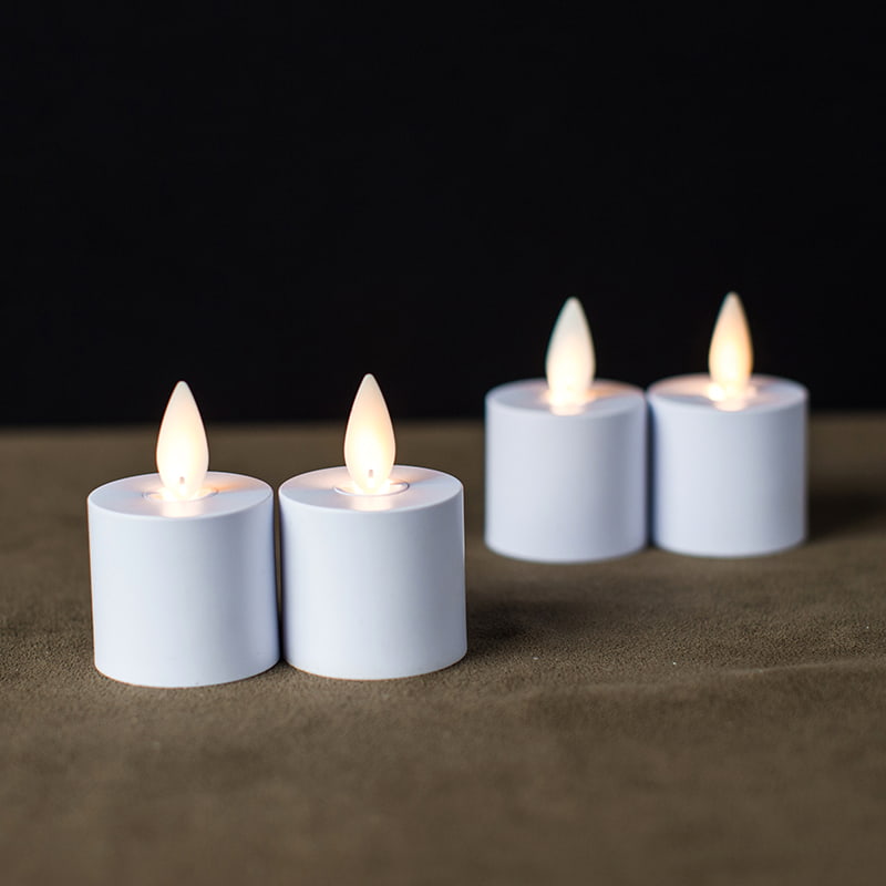 Pacote de 4 velas sem chama recarregáveis ​​indutivas brancas