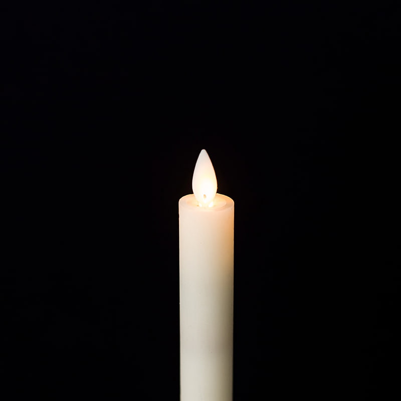 Velas cônicas cintilantes sem chama marfim