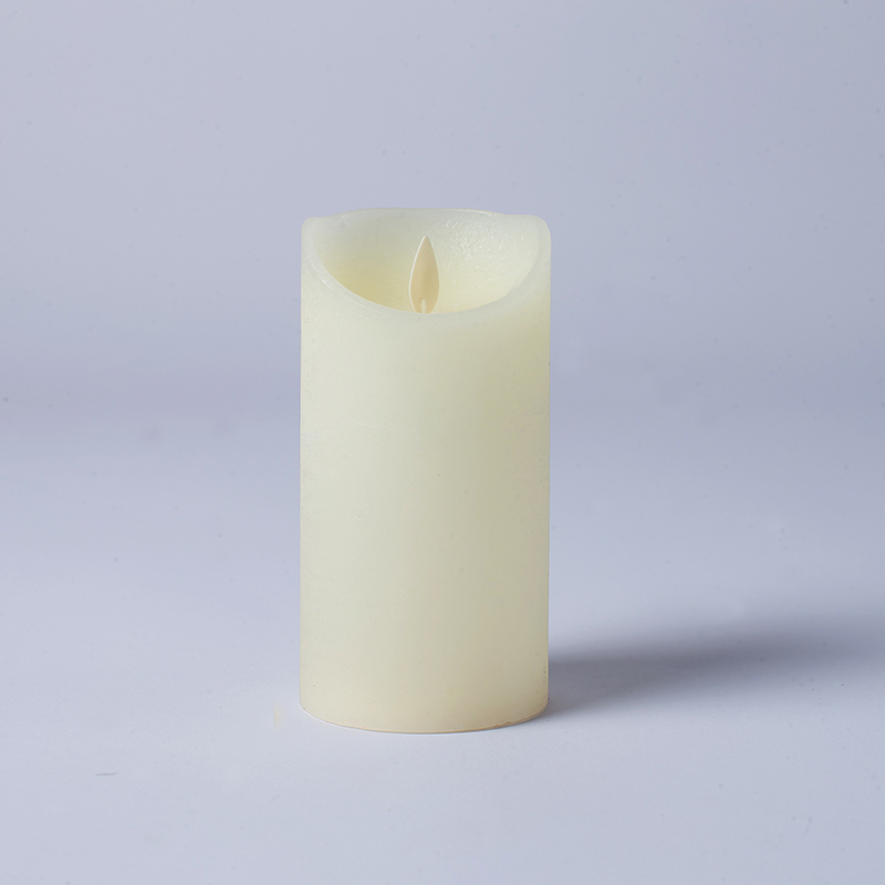 Conjunto de 3 velas sem chama de cera real marfim