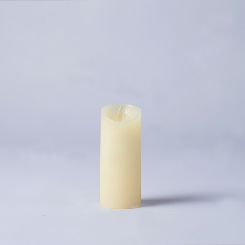 Pacote de 3 velas de pilar sem chama cintilantes em marfim