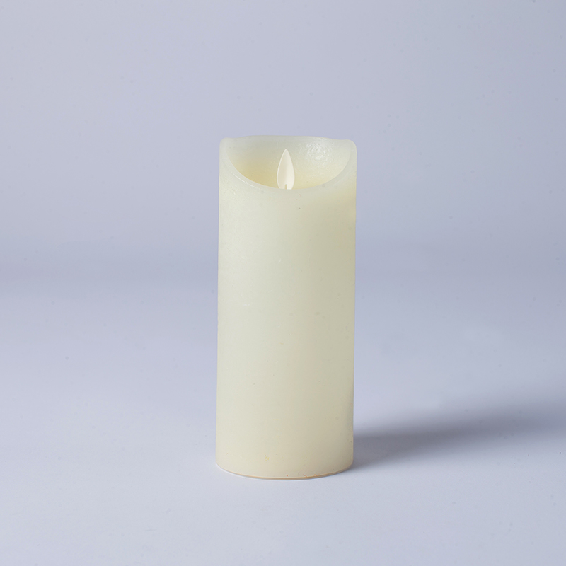 Conjunto de 3 velas sem chama de cera real marfim