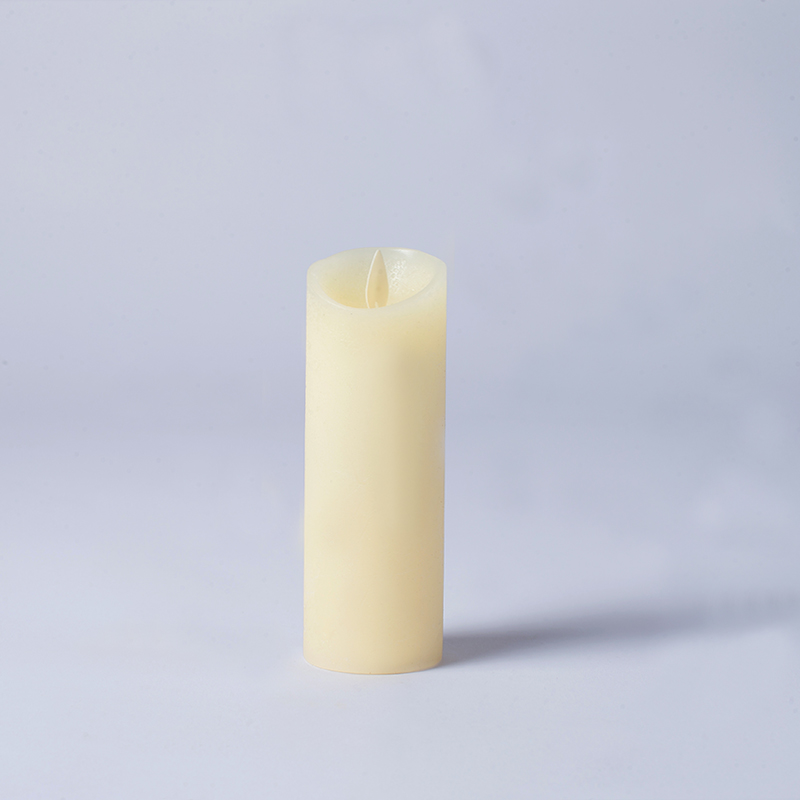 Pacote de 3 velas de pilar sem chama cintilantes em marfim