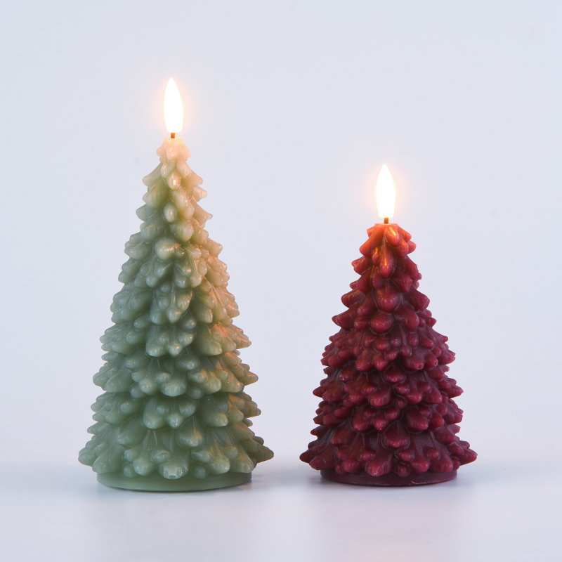 Vela verde alimentada por bateria para árvore de Natal